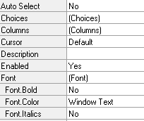 Location of the Auto Select Property within the list of properties on the datablock.